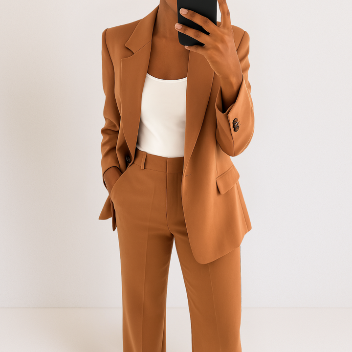 Melynda™ Stylish Two-Part Suit Set | Coordinated Top and Trousers