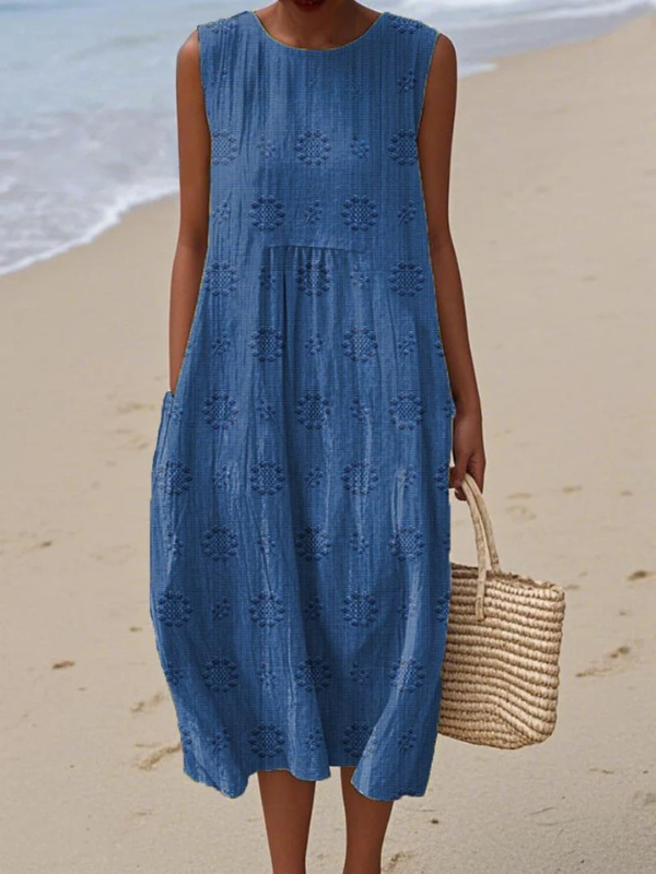 Rose Embroidered Midi Dress