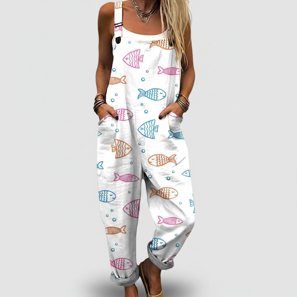 Beatrice | Coastal Printed Overalls