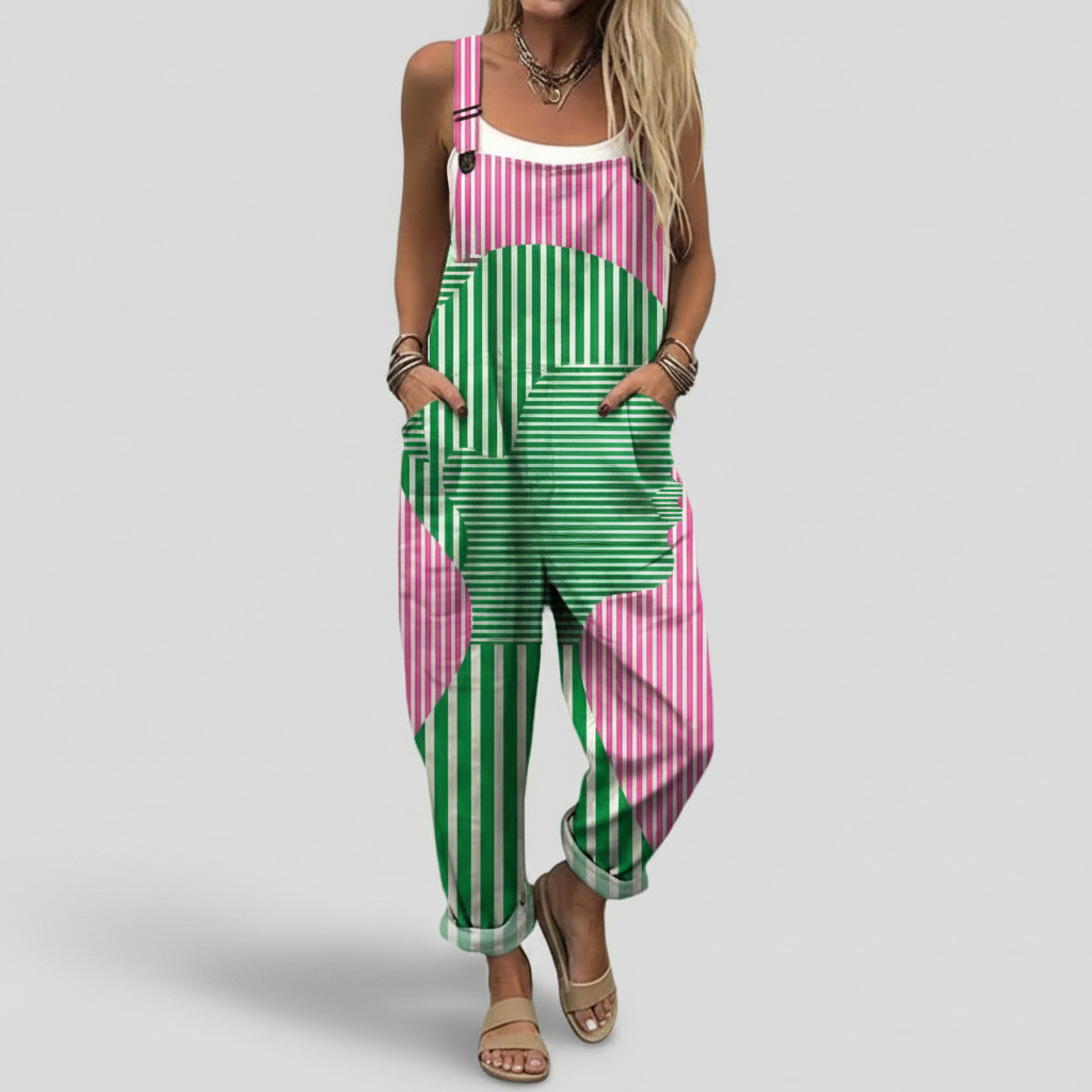 Hazel | Abstract Print Overalls