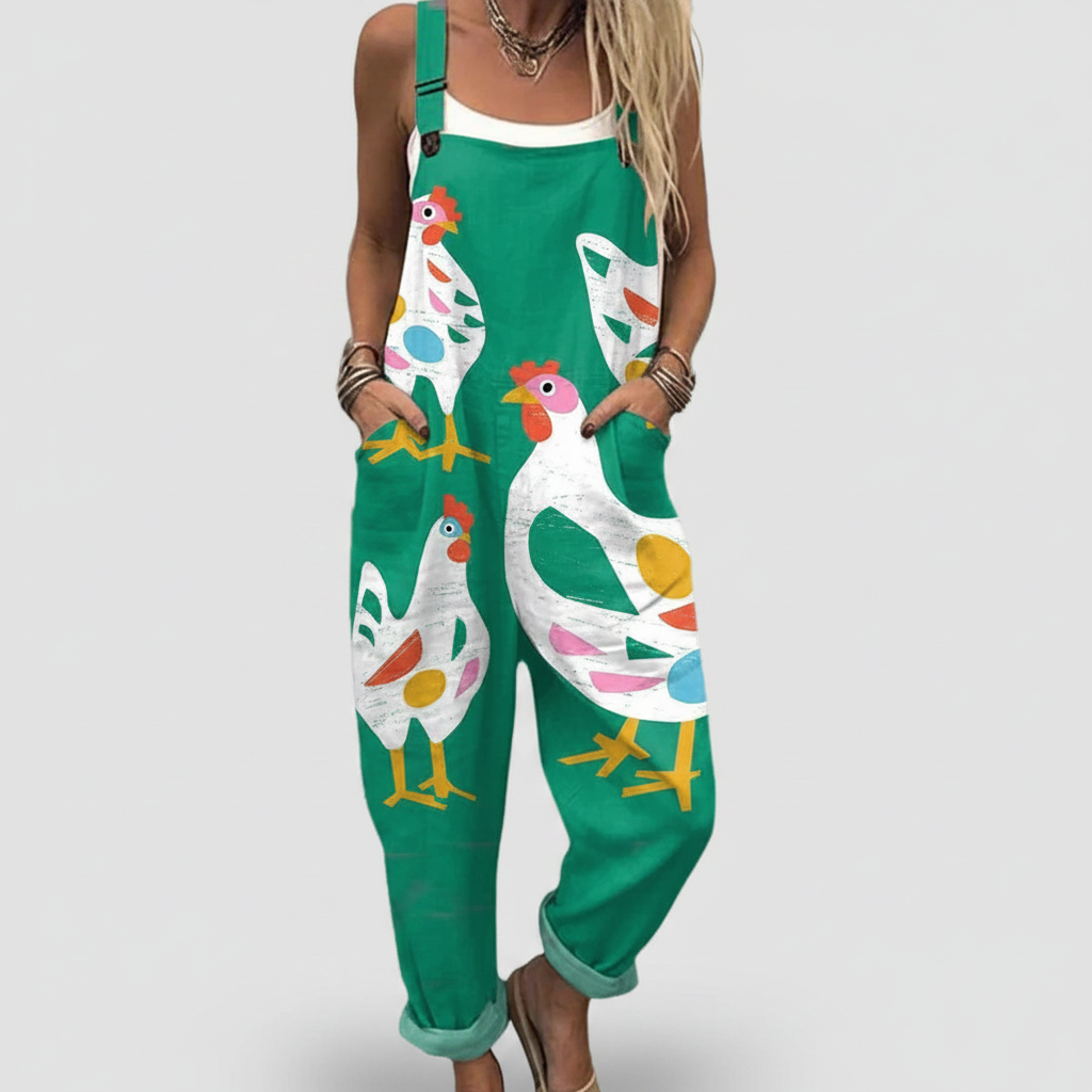 Marguerite | Printed Cotton Overalls