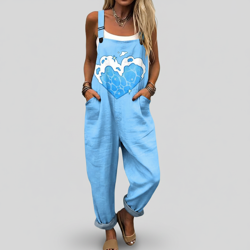 Béatrice | Printed Heart Overalls