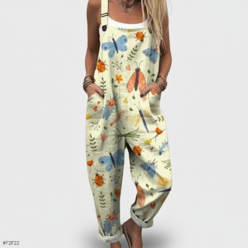 Maëlle | Printed Wide-Leg Overalls