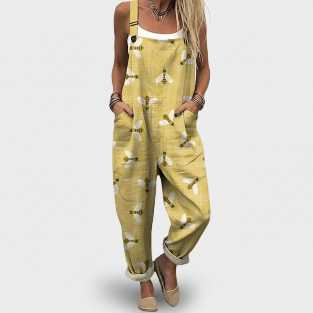 Béatrice | Printed Wide-Leg Overalls
