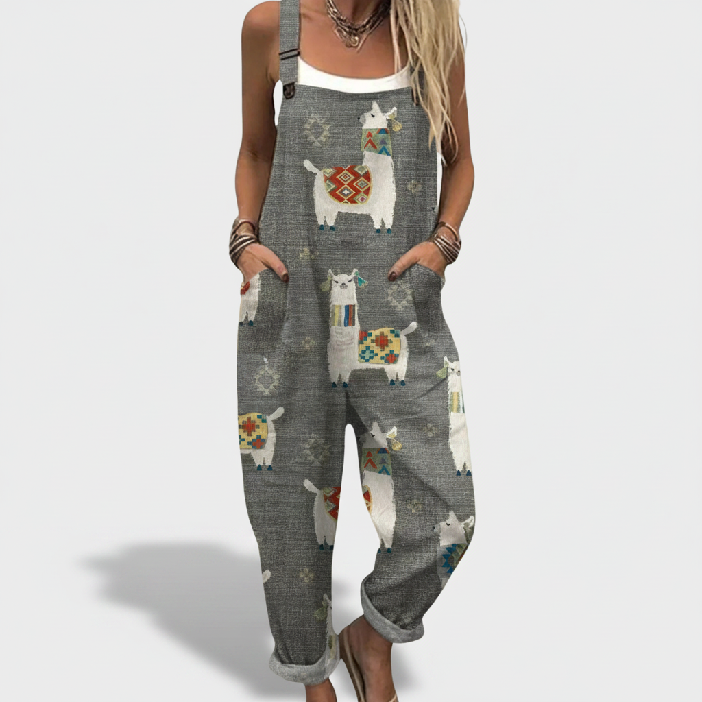 Rosalie | Printed Wide-Leg Overalls