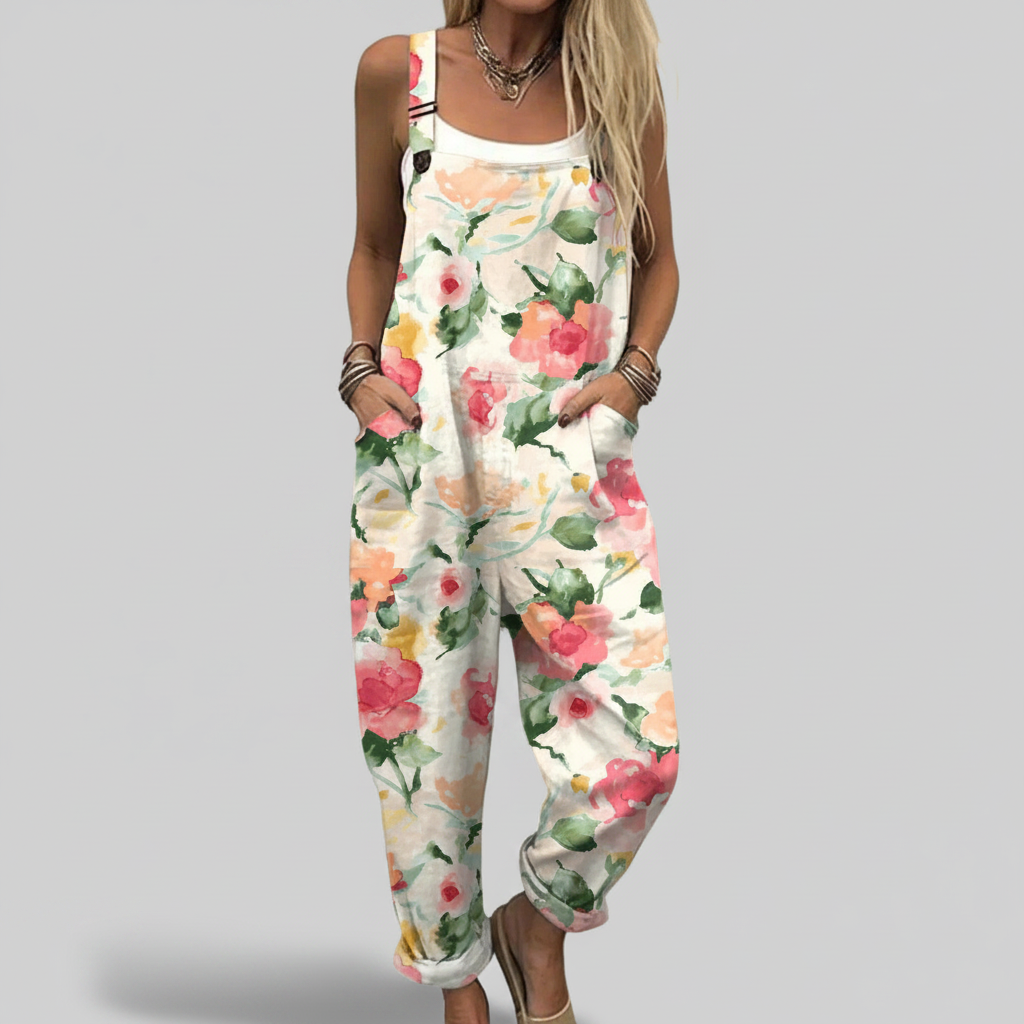 Beatrice | Floral Cotton Overalls