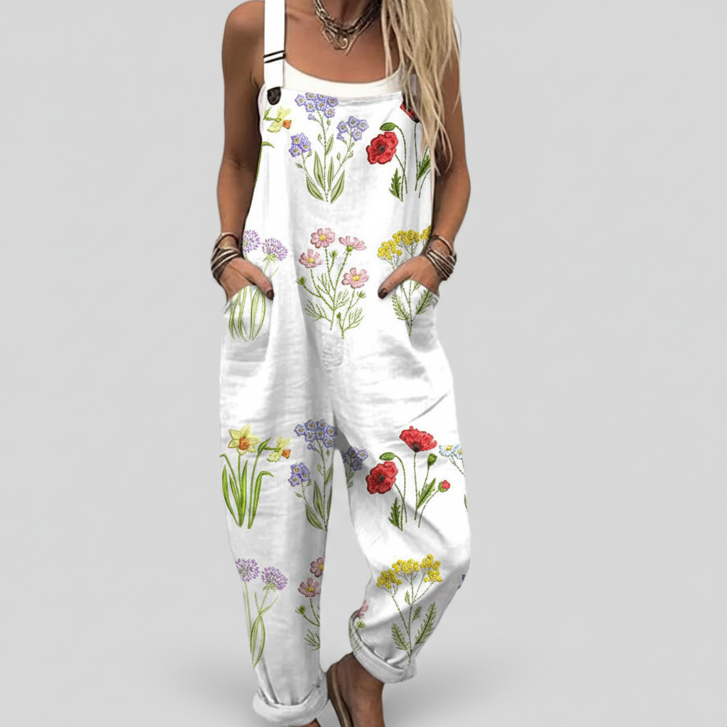 Maëlle | Wildflower Cotton Overalls