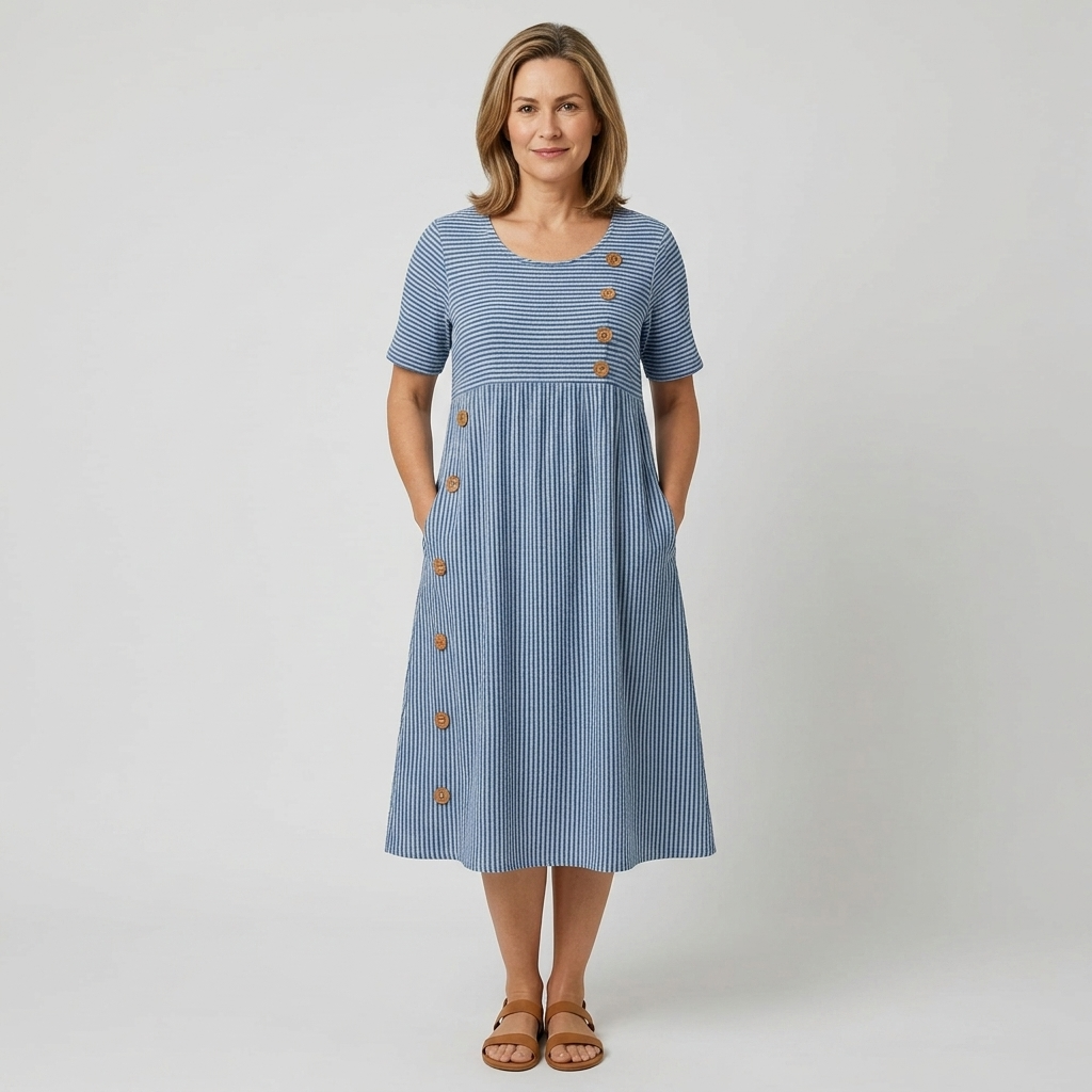 Océane | Striped Midi Dress