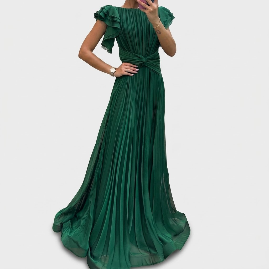 Delphine | Pleated Evening Dress