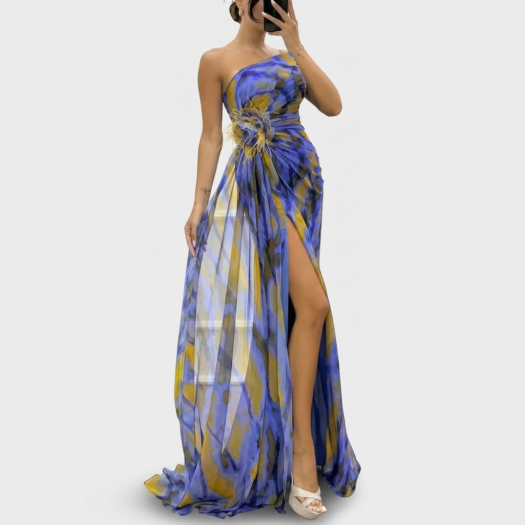 Élodie | Vibrant Draped Gown
