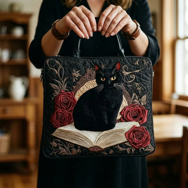 Handmade Bag | Black Cat on Books